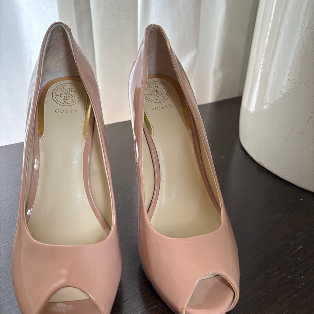Guess Pink Stiletto Heels Elegant Peep Toe